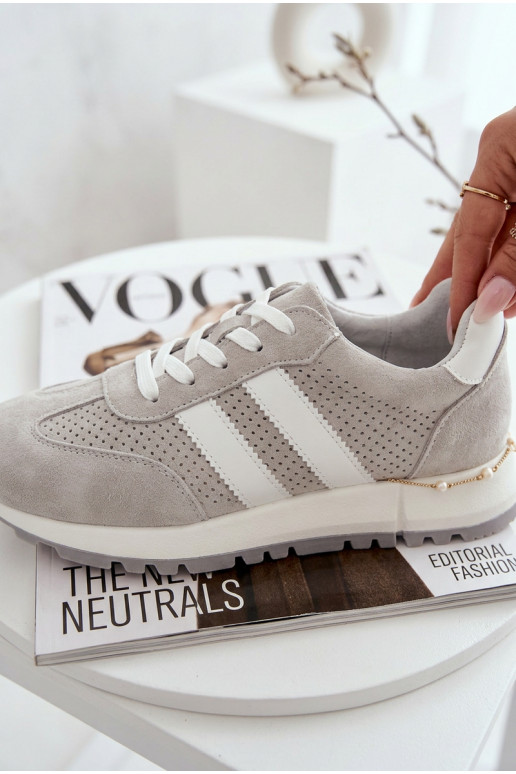 Sneakers model schoenen DamesOpturalnego van suèdeu grijs Het heeftrceline