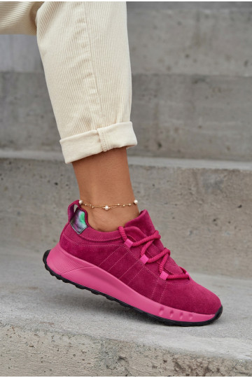 Leer van suède Sneakers model schoenen Dames roze Bemela