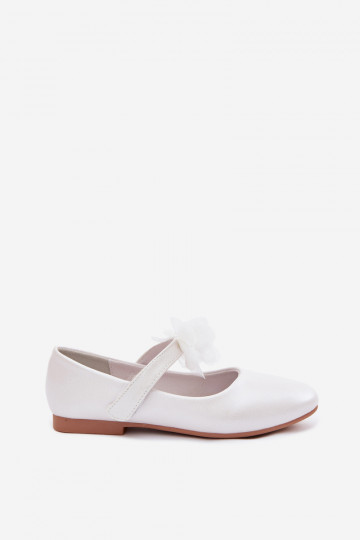 Ballerines pour enfants avec ornements et sangle Vinceza 13277 couleur blanche nacrée 2