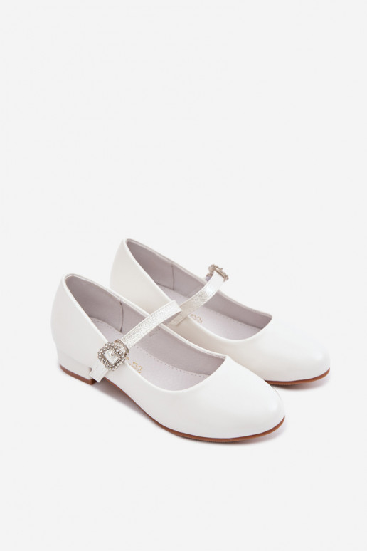 ballerines Puérilavec éclatoÀym Bandesem Vinceza 13291 couleur blanche