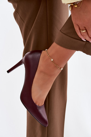 Eko Peau chaussures à talons hauts Sergio Leone 1339 Bourgogne