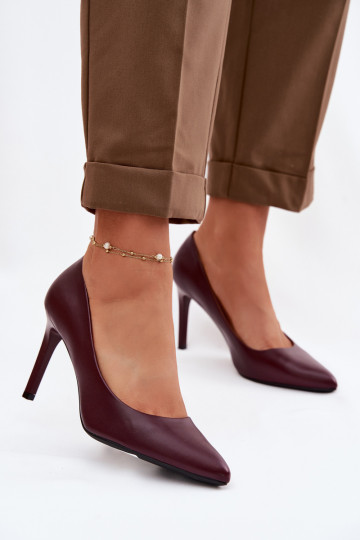 High Heels aus Kunstleder Sergio Leone 1339 bordeaux 2