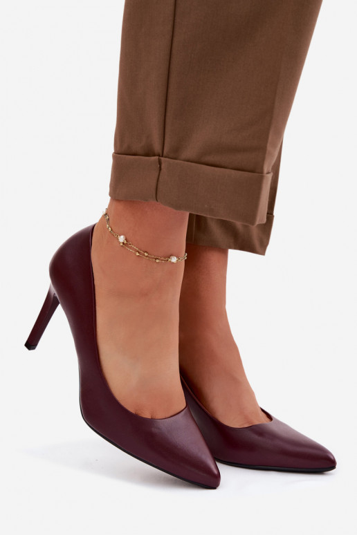 Eko Haut hochhackige Schuhe Sergio Leone 1339 Burgund