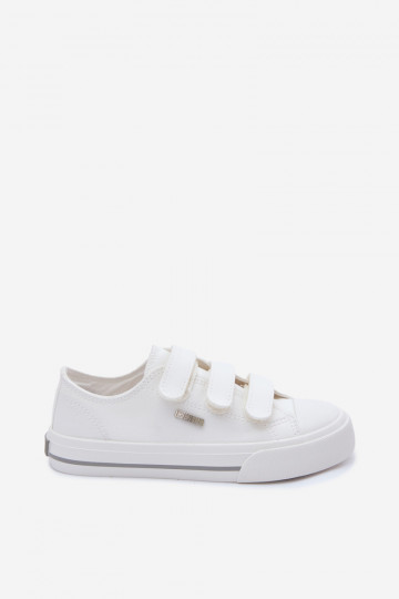 Big Star TT374169 kinder vrijetijdsschoenen met klittenbandsluiting in wit 2