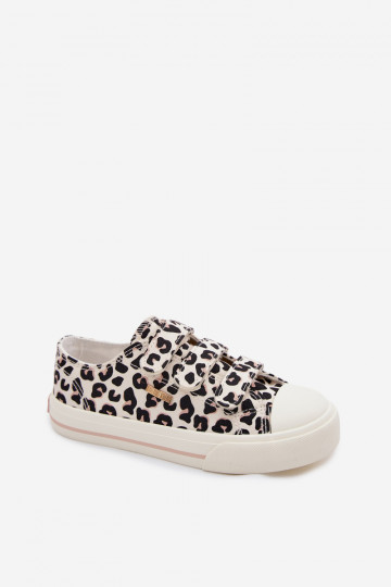 Big Star TT374171 kinder vrijetijdsschoenen met klittenbandsluiting in luipaardprint