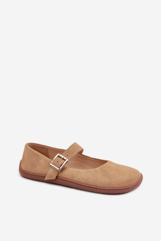 Ballerines BarefootActivéturalnego en daimu Zazoo 316 beige