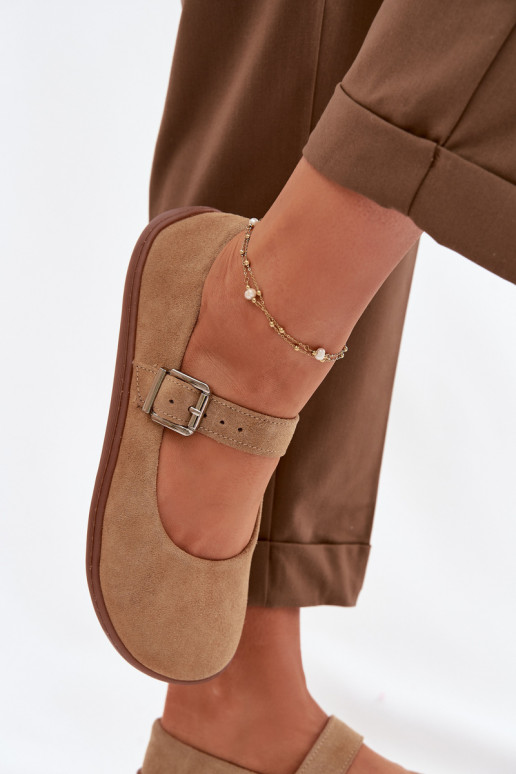 Ballerinas BarefootOpturalnego van suèdeu Zazoo 316 beige