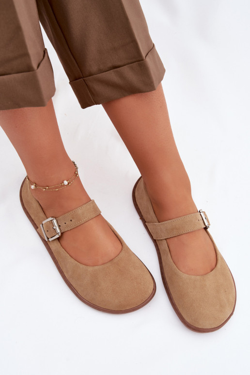 Ballerinas BarefootOpturalnego van suèdeu Zazoo 316 beige