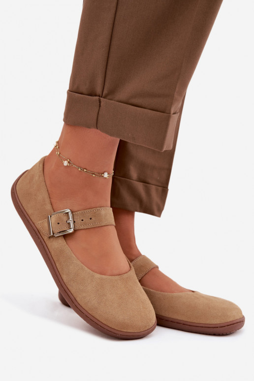 Ballerines BarefootActivéturalnego en daimu Zazoo 316 beige