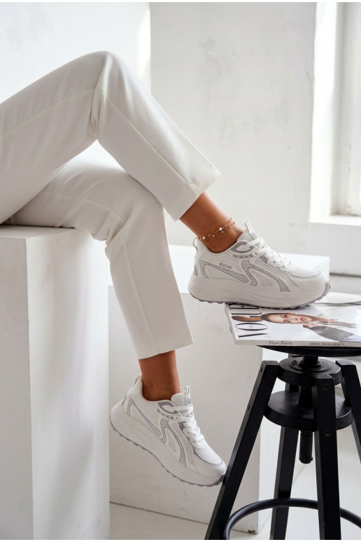 Turnschuhe Sneakers Stilvollllschuhe Feminin Big Star TT274325 HI-POLY SYSTEM Zueiße Farbe