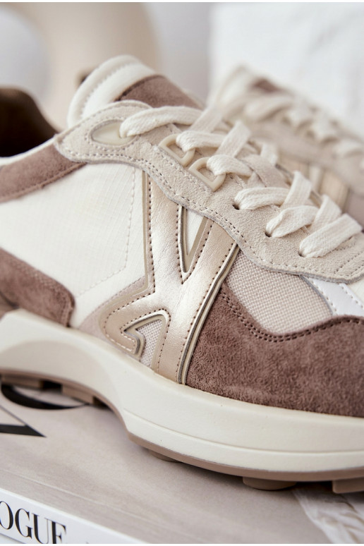 en daim Chaussures modèle baskets Féminin Kobbo 66954 beige