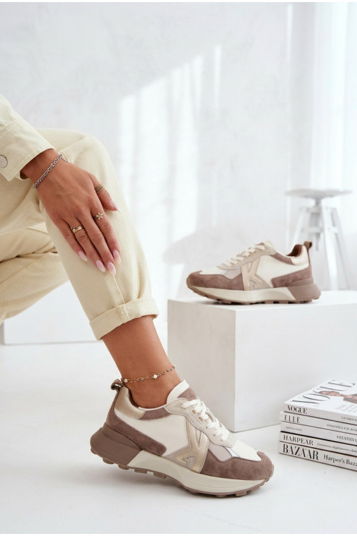 en daim Chaussures modèle baskets Féminin Kobbo 66954 beige