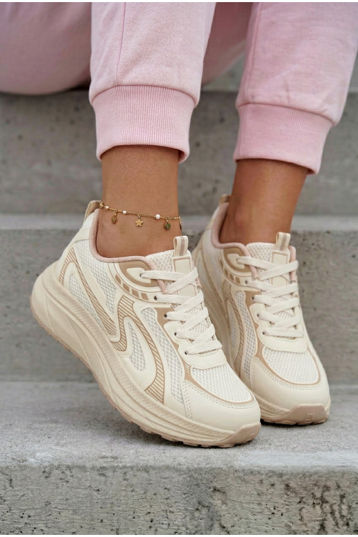 Turnschuhe Sneakers Stilvollllschuhe Feminin Big Star TT274326 HI-POLY SYSTEM Beige