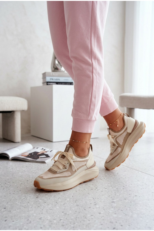 baskets Féminin Big Star TT274571 HI-POLY SYSTEM beige