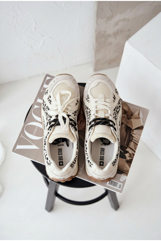 Haut aus INildleder Sneakers Stilvollllschuhe Feminin Big Star TT274548 Zueiße Farbe