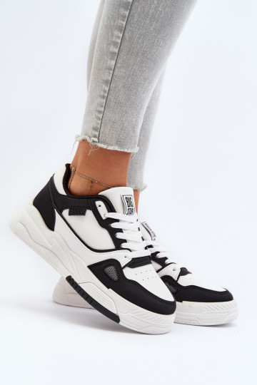 Feminin Sneakers Stilvollllschuhe Big Star NN274669 INeiß-schZuarze Farbe 2