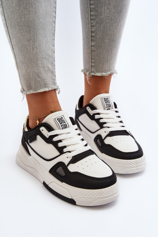 Féminin Chaussures modèle baskets Big Star NN274669 Blanc-couleur noire