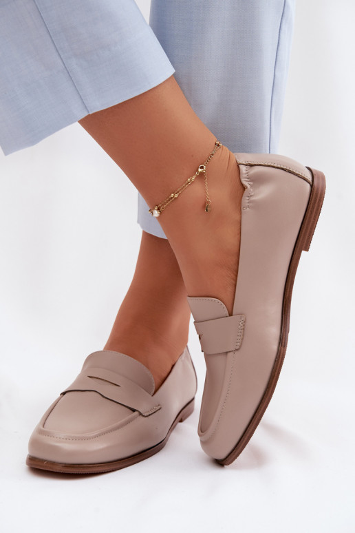 MocassinsActivéturalnej Skóry Vinceza 18121 beige