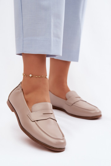 MocassinsOpturalnej Skóry Vinceza 18121 beige 2