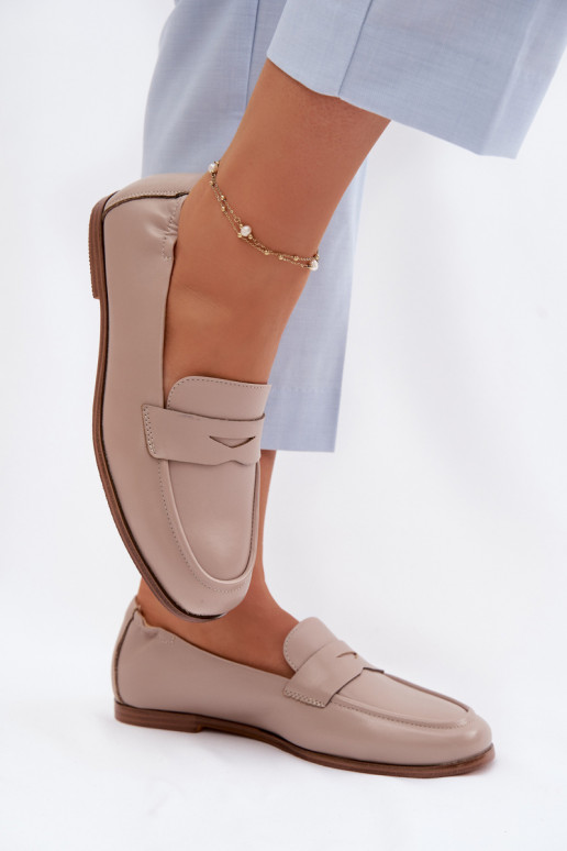 MocassinsOpturalnej Skóry Vinceza 18121 beige