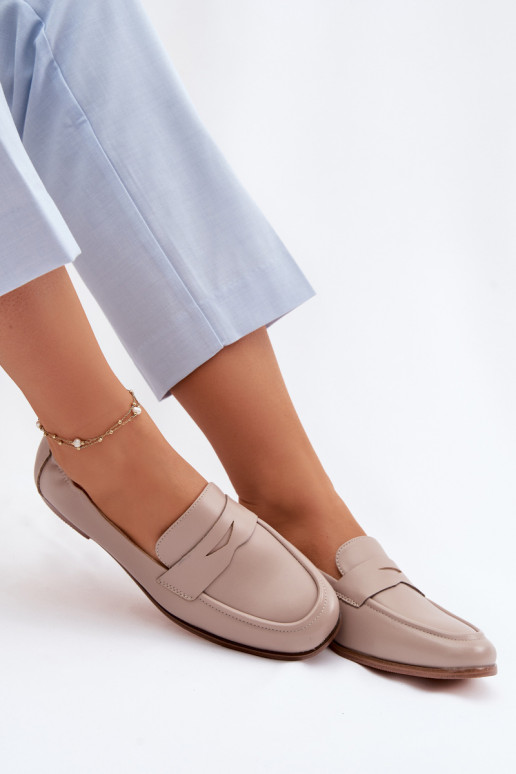 MocassinsActivéturalnej Skóry Vinceza 18121 beige