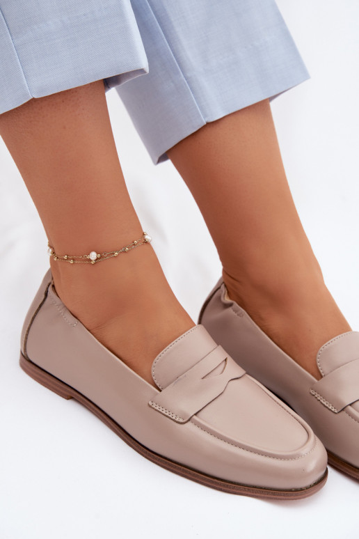 MocassinsActivéturalnej Skóry Vinceza 18121 beige