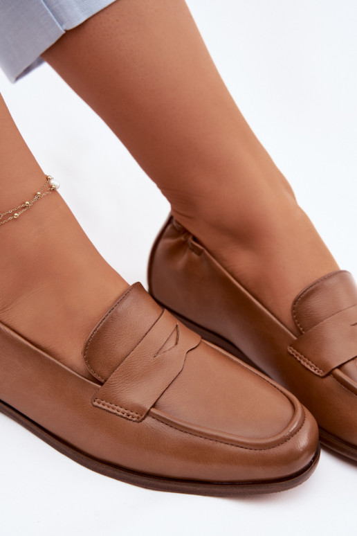 MocassinsOpturalnej Skóry Vinceza 18121 bruine kleur