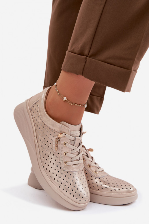 Haut mit durchbrochenen Elementen Schuhe Feminin Vinceza 79603 goldene Farbe