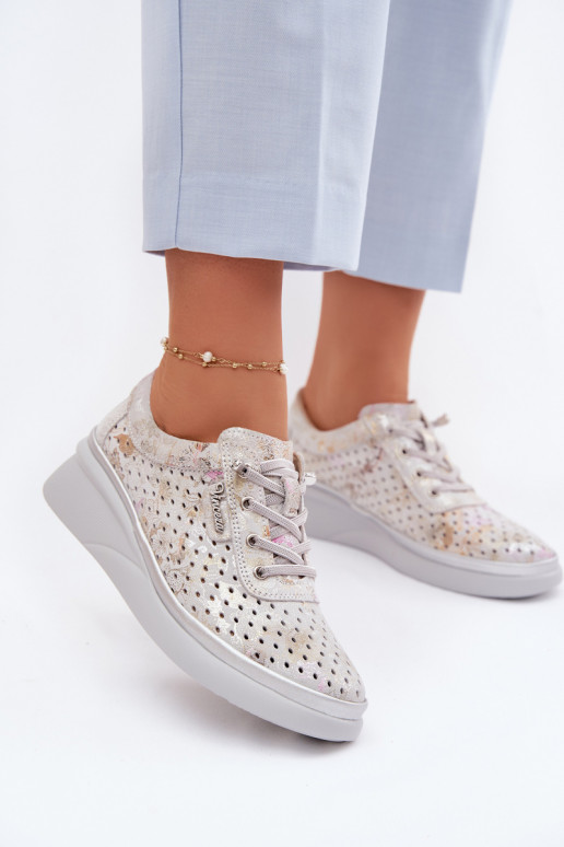 Daim ajouré chaussures Féminin Vinceza 79603 couleur grise