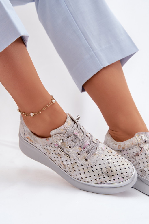 OpengeInerkt suède schoenen Dames Vinceza 79603 grijs