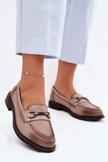 Damen-Leder-Mokassins Vinceza 39983 sandfarben 2