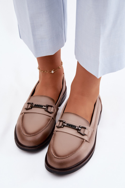 Leer dames mocassins Vinceza 39983 beige