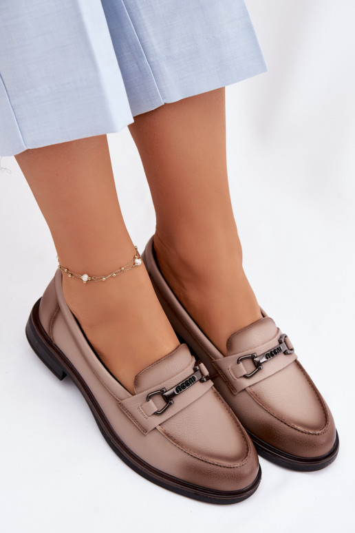 Leer dames mocassins Vinceza 39983 beige