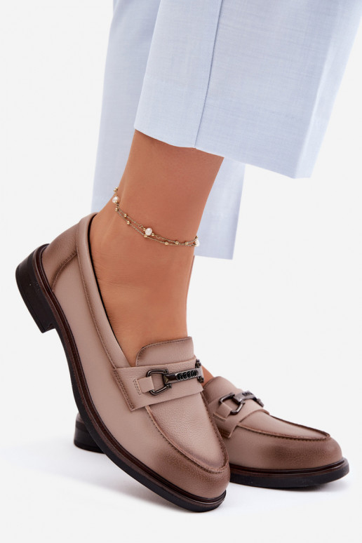 Haut Mokassins für Damen Vinceza 39983 Beige