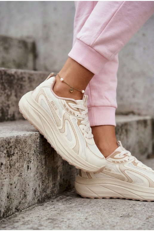Turnschuhe Sneakers Stilvollllschuhe Feminin Big Star TT274326 HI-POLY SYSTEM Beige