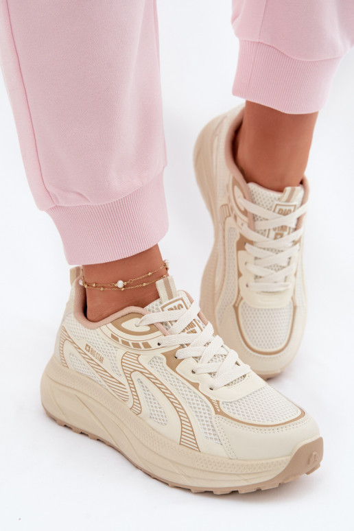 baskets Chaussures modèle baskets Féminin Big Star TT274326 HI-POLY SYSTEM beige