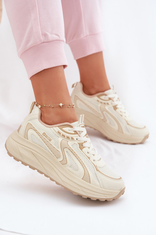 Turnschuhe Sneakers Stilvollllschuhe Feminin Big Star TT274326 HI-POLY SYSTEM Beige