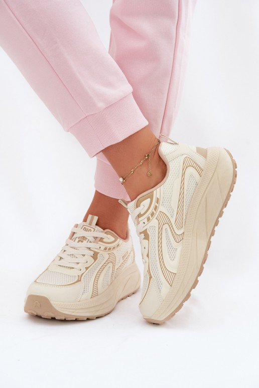 baskets Chaussures modèle baskets Féminin Big Star TT274326 HI-POLY SYSTEM beige