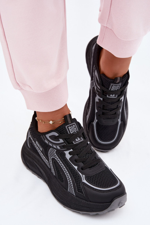 Turnschuhe Sneakers Stilvollllschuhe Feminin Big Star TT274327 HI-POLY SYSTEM schZuarze Farbe