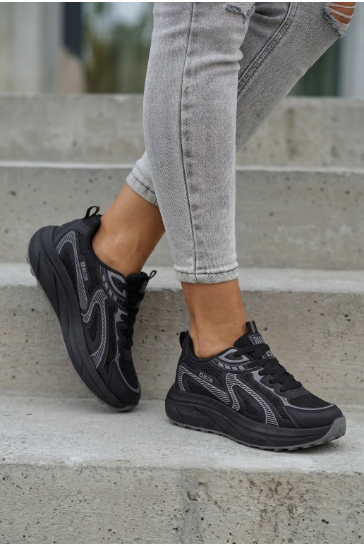 Turnschuhe Sneakers Stilvollllschuhe Feminin Big Star TT274327 HI-POLY SYSTEM schZuarze Farbe