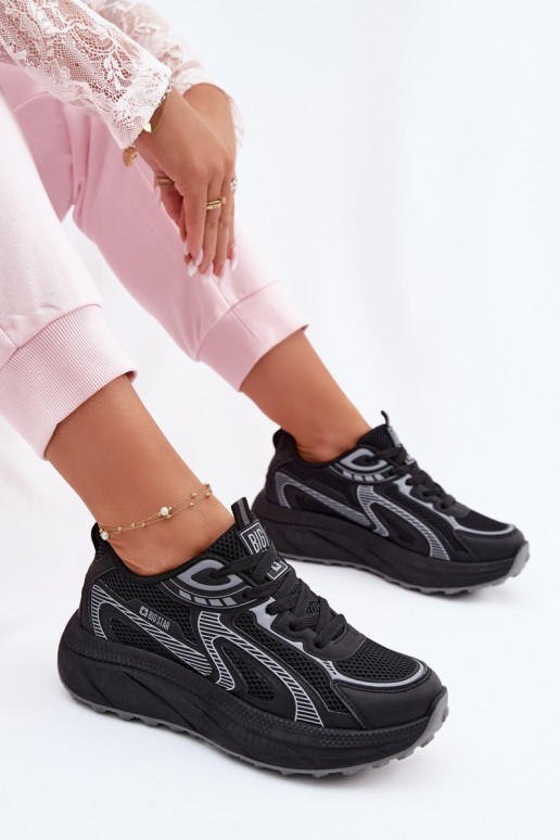 Turnschuhe Sneakers Stilvollllschuhe Feminin Big Star TT274327 HI-POLY SYSTEM schZuarze Farbe