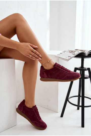 Baskets en daim femme Big Star TT274227 couleur bordeaux 2