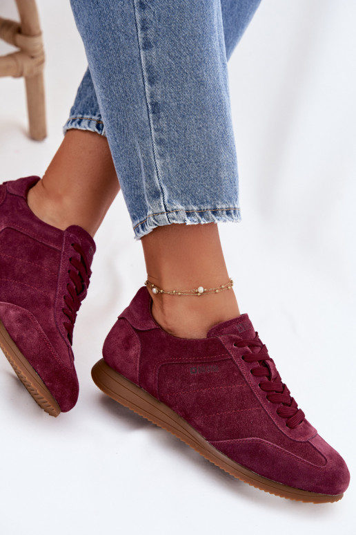 Sneakers model schoenenOpturalnego van suèdeu Big Star TT274227 bordeaux