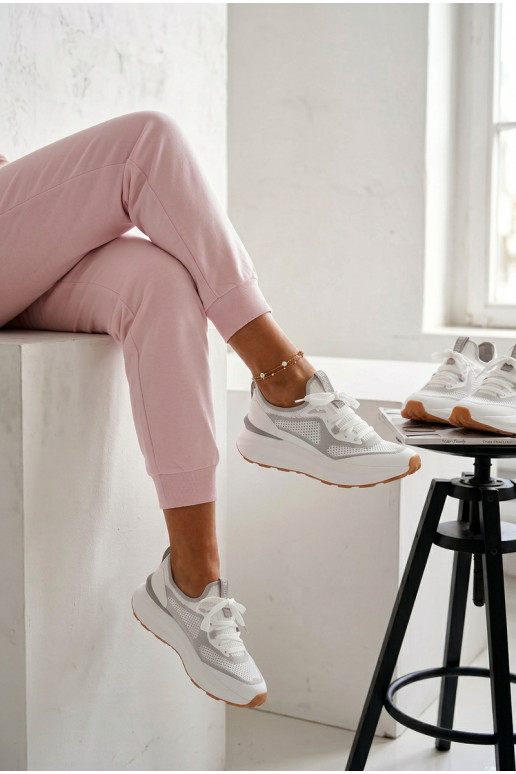 Turnschuhe Feminin Big Star TT274570 HI-POLY SYSTEM Zueiße Farbe