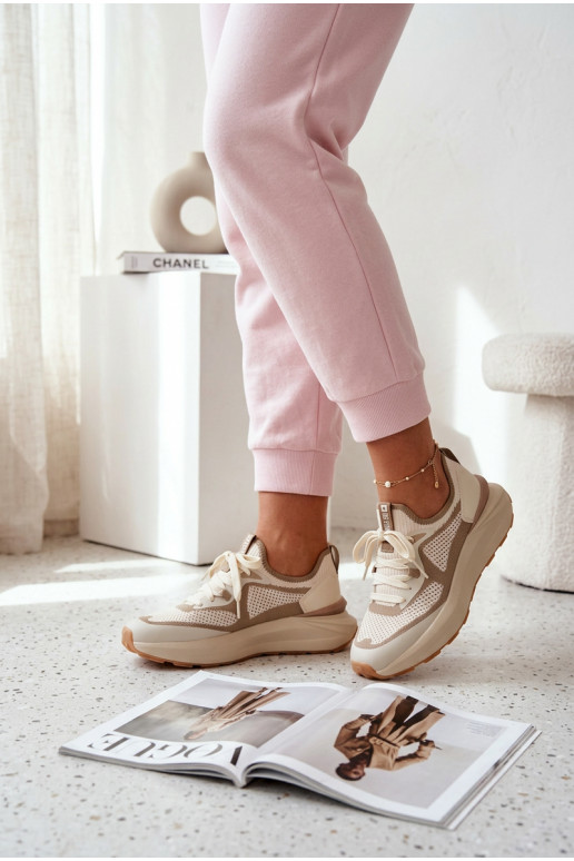 baskets Féminin Big Star TT274571 HI-POLY SYSTEM beige