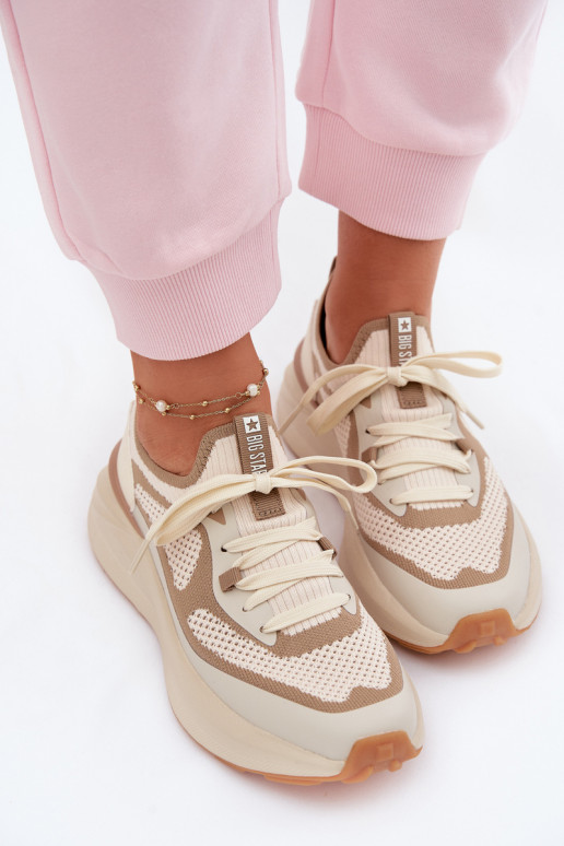 baskets Féminin Big Star TT274571 HI-POLY SYSTEM beige