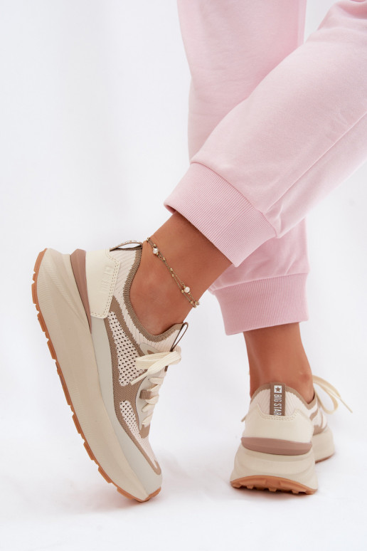 baskets Féminin Big Star TT274571 HI-POLY SYSTEM beige