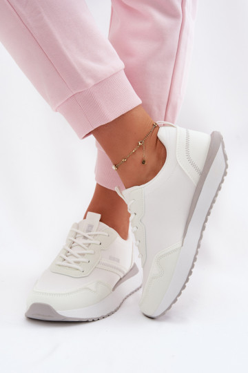 Baskets femme avec plateforme Big Star TT274279 couleur blanche 2