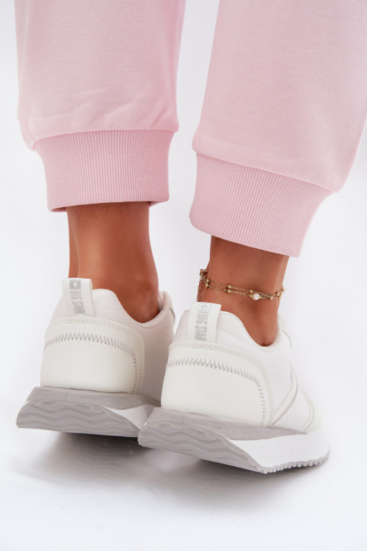 Chaussures modèle baskets Féminin avec une plateforme Big Star TT274279 couleur blanche