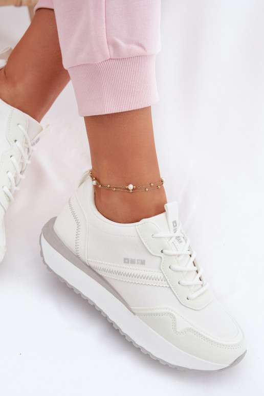 Sneakers Stilvollllschuhe Feminin mit einer Plattform Big Star TT274279 Zueiße Farbe